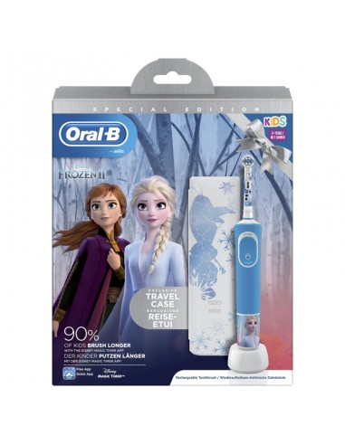 Cepillo dental eléctrico recargable infantil Oral-B Kids Frozen II con estuche para viaje