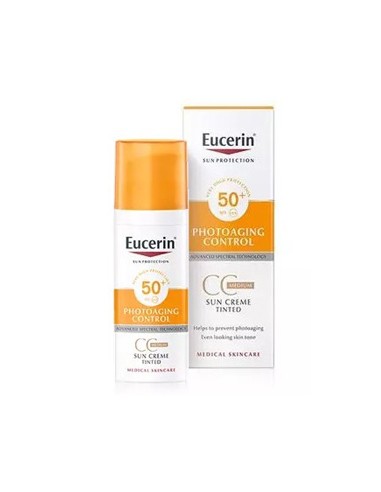 Sun protection 50+ CC creme photoaging control tinted Eucerin 50ml